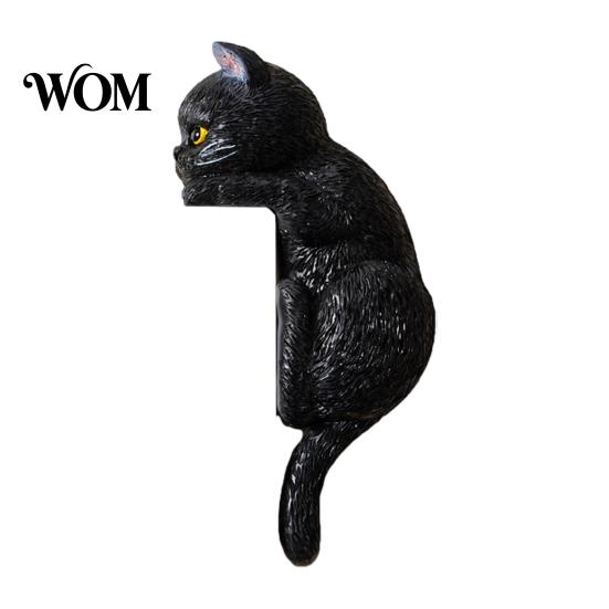 Easy Installation Wall Art 3D Cat Light Switch Sticker, Decorative Resin Plate Cover, Cute Animal Double Socket Guard Stickers, Peel And Stick