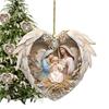2D Acrylic Nativity Christmas Pendant Christmas Tree Ornaments Home Decor 2025 Xmas Navidad 2026 New Year Party Supplies