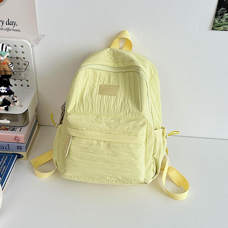Schoolbag Solid Color Backpack 1011 New Junior High School Girls High School College Students School Bag Women Travel Lightweight Small Backpack
