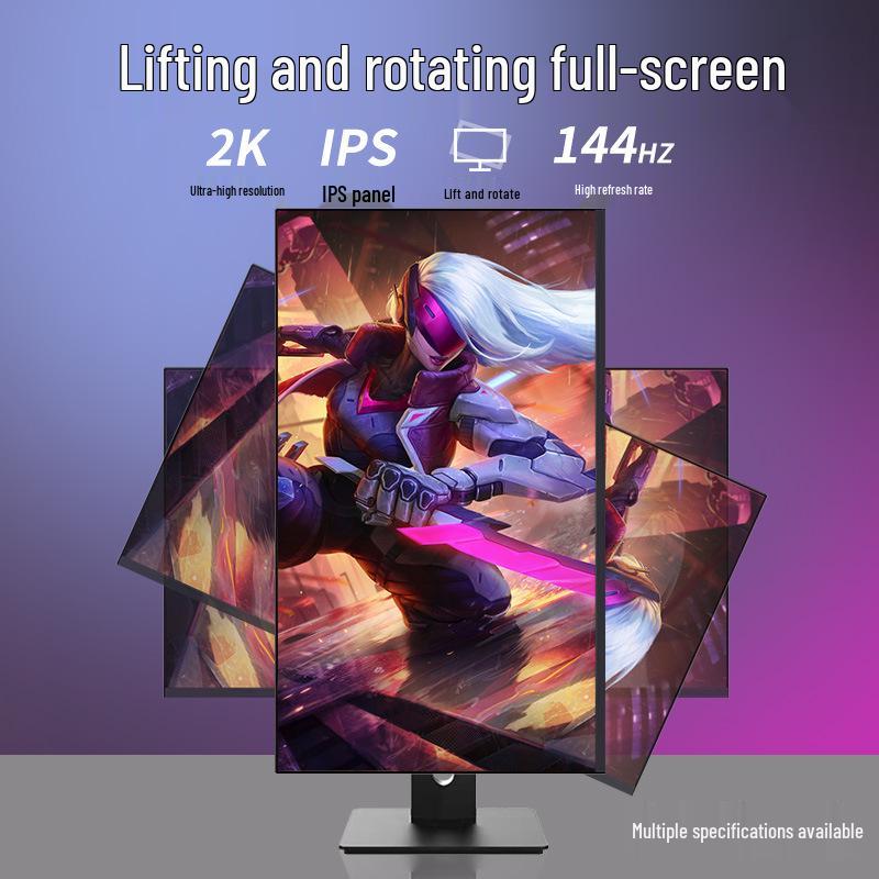 24" Rotating Vertical Monitor, 27" 4K 144Hz IPS Design Secondary Display