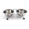 Small Anti-Slip Pet Food Water Bowls Double Stainless Steel Dog Feeder Feeding Station Non-Slip Frame Pet Feeder