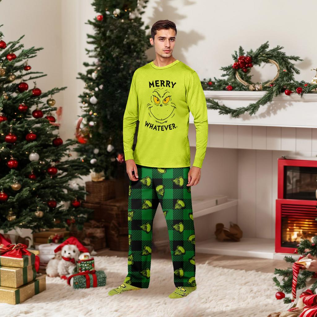 Parent-child Christmas Print Home Suit Long-sleeved Top And Pants