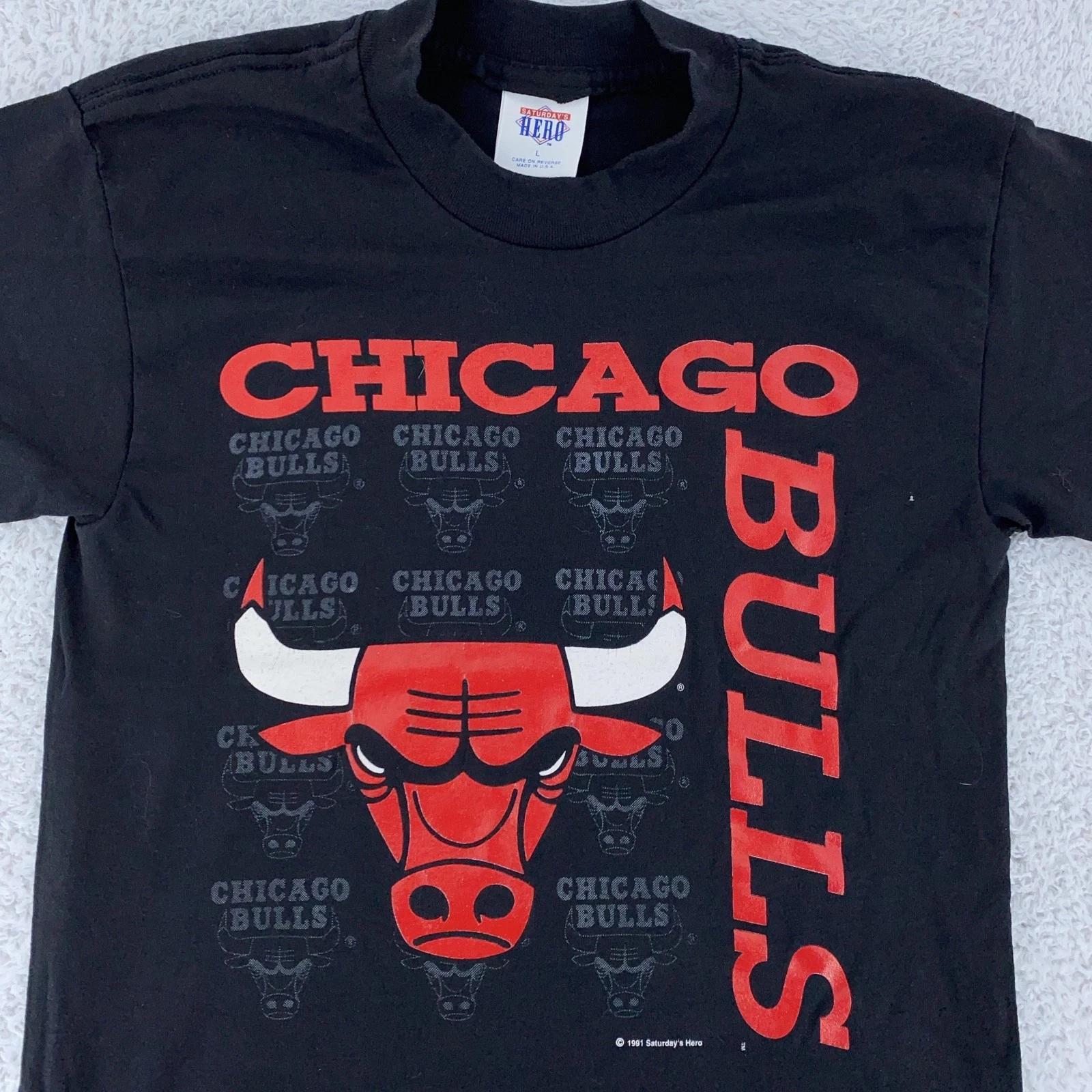 

Vintage Chicago Bulls Shirt XXS Black NBA Basketball 90s Tee T-Shirt USA 4XL
