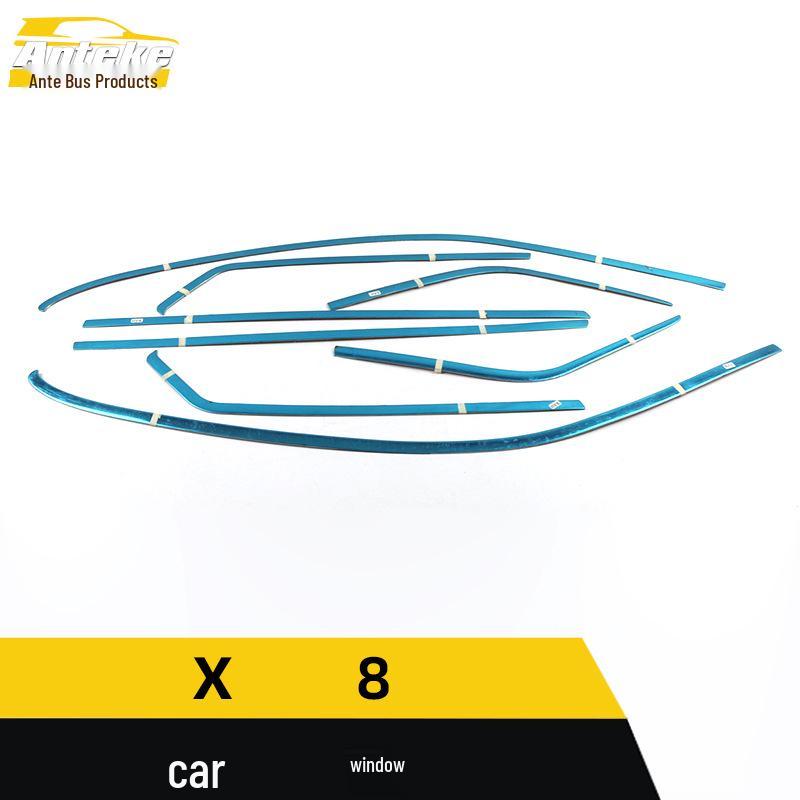 Landwind X8 Window Trim: Stainless Steel Anti-Scratch Bright Strips for Body & Glass