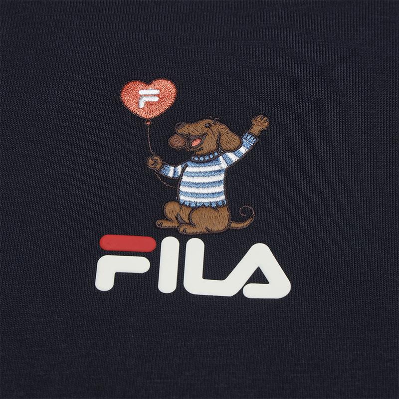 FILA Original Classic Versatile Comfortable T-Shirt Men tops Legendary-Blue F61M629103FNV