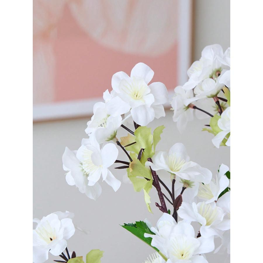 Ramuri Artificiale de Cireș în Flori 27.6'' Albe Flori Artificiale de Cireș Ramuri de Piersic Tulpini Înalte de Mătase pentru Decorarea Casei, a Livingului, a Mesei din Sala de Mese