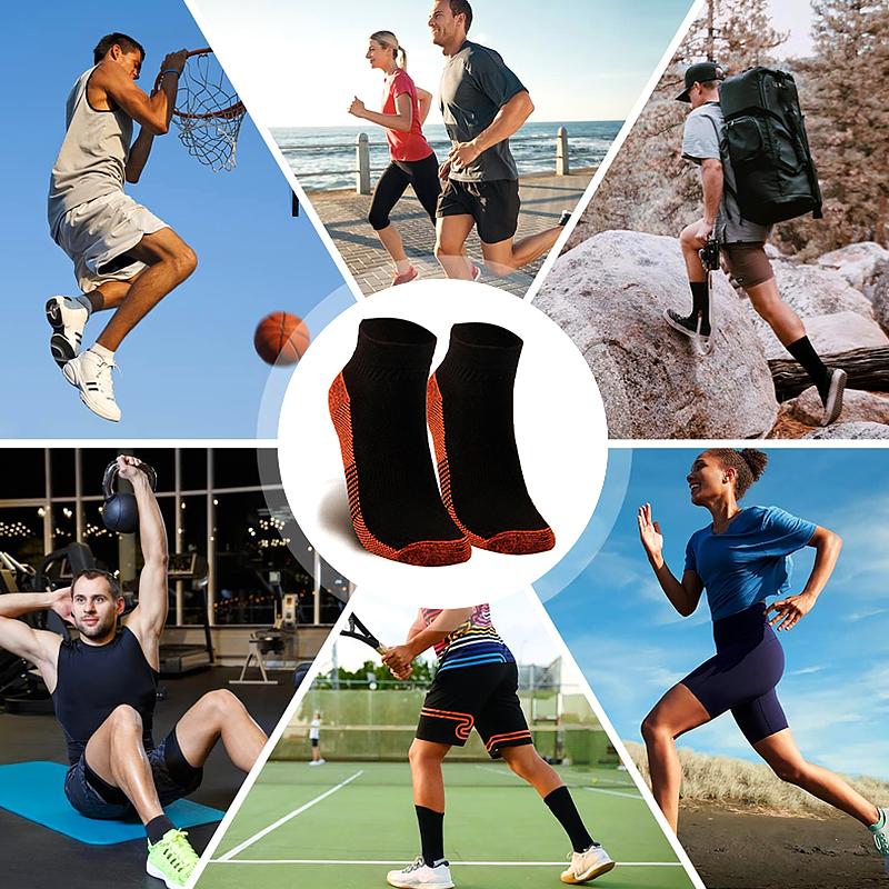 Unisex Bakır Elyaf Ayak Kemeri Desteği Ağrı Kesici Topuk Dikeni Plantar Fasyait Çorabı