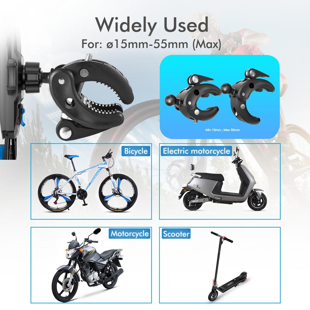 360 Rotation Motorcycle Phone Holder,Bicycle Handlebar Mount Bracket GPS Stand for Smartphone 4-7 inch,Anti-Shock Bike Accessory