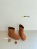 Frosted cowhide Korean retro round head sleeve short boots women's boots 2025 new autumn casual flat-bottomed medium boots