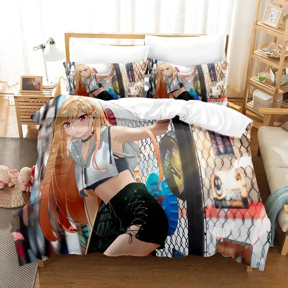 3D Print Anime Kawaii Marin Kitagawa Bedding Set Single Twin Full Queen King Size Bed Set Adult Kid Bedroom Duvet Cover Sets