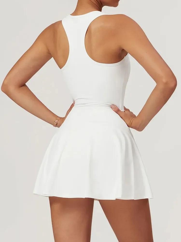 Nude Anti-exposure Bottoming Sports Dress For Women Summer New Outdoor Running Fitness Tennis Skirt