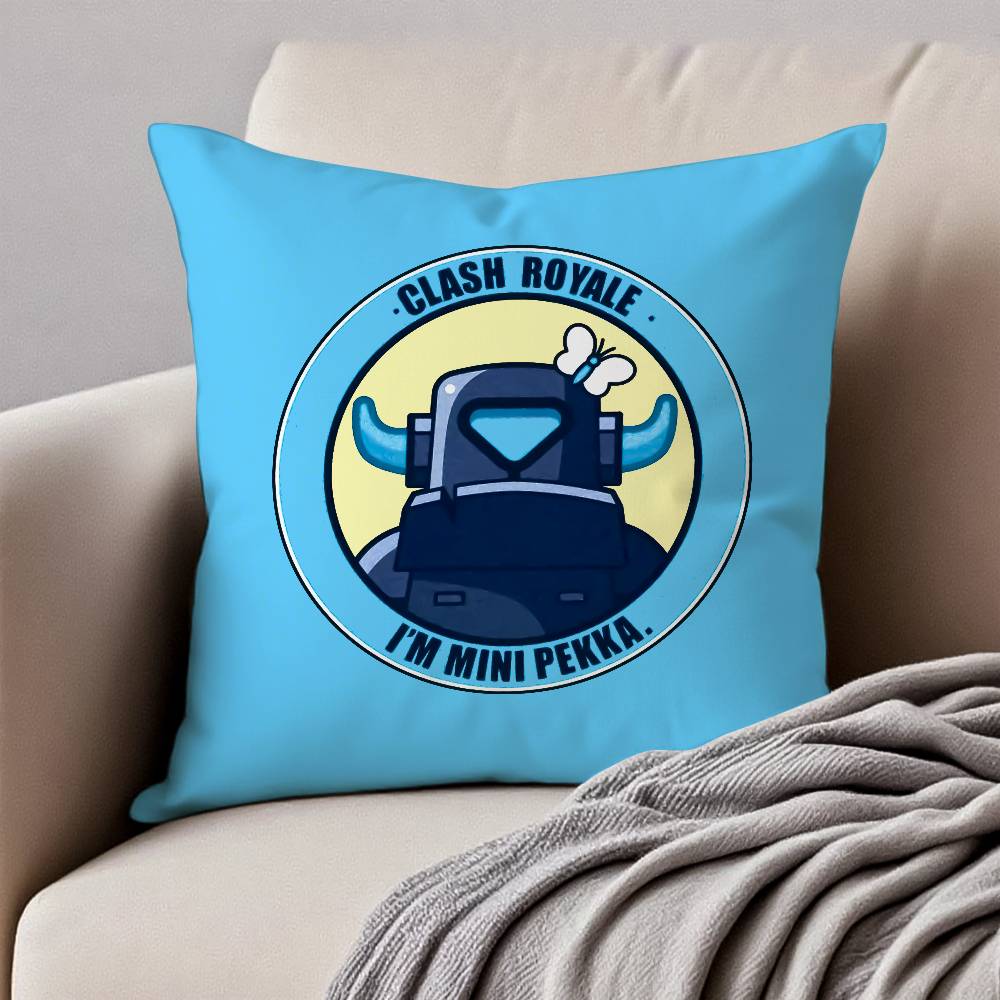 Anime C-Clash R-Royale Pillow Case Anti-dustmite Pillowcase Invisible Zipper Silky Short Plush Sofa Cushion Cover