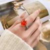 Jewelry Copper Bottom Gold Plated High Carbon Diamond Ice Flower Cut Pigeon Egg Ring Female 12 * 14