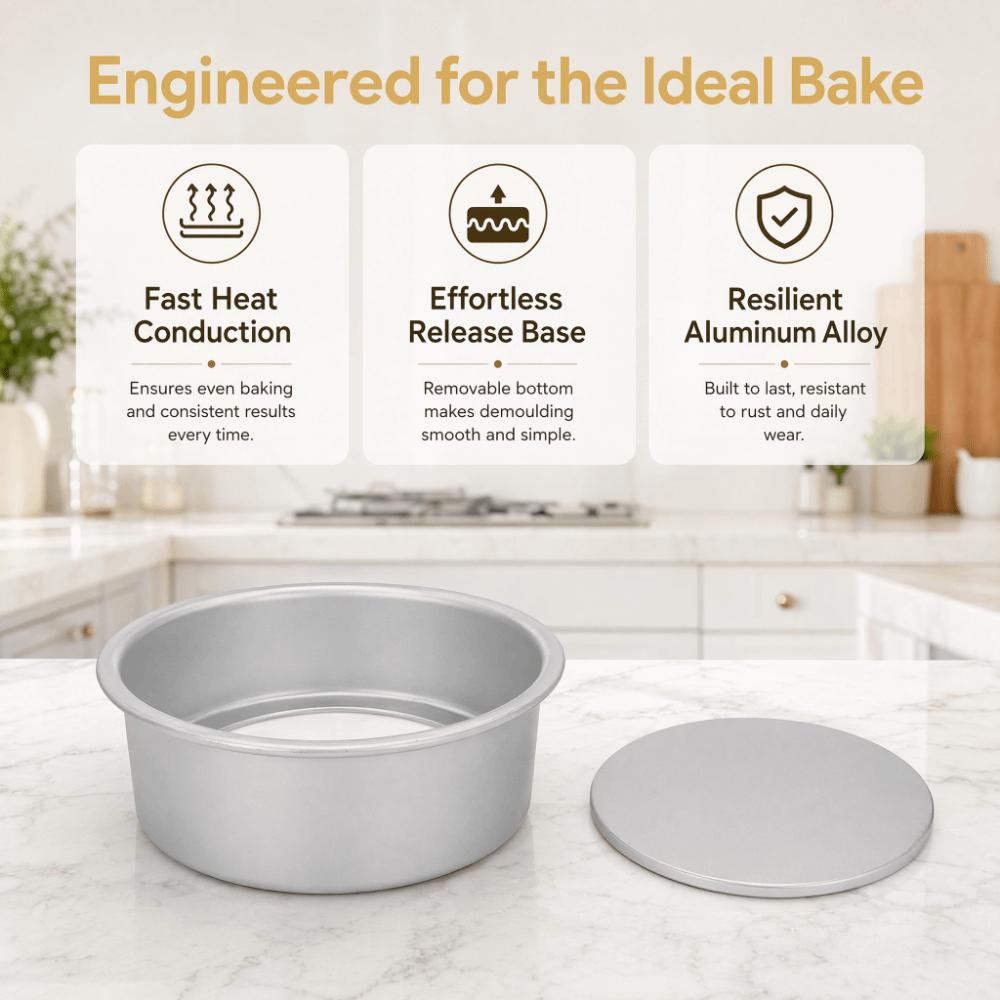Aluminum Alloy Chiffon Cake Mold Removable Bottom Baking Mold Portable Cake Mold  Cake Baking