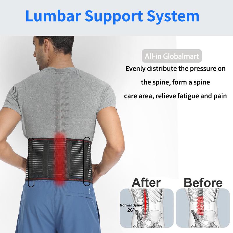 Back Support Brace For Lower Back Pain Relief Adjustable Waist Trainer Trimmer Double Closure Lumbar Support Belt