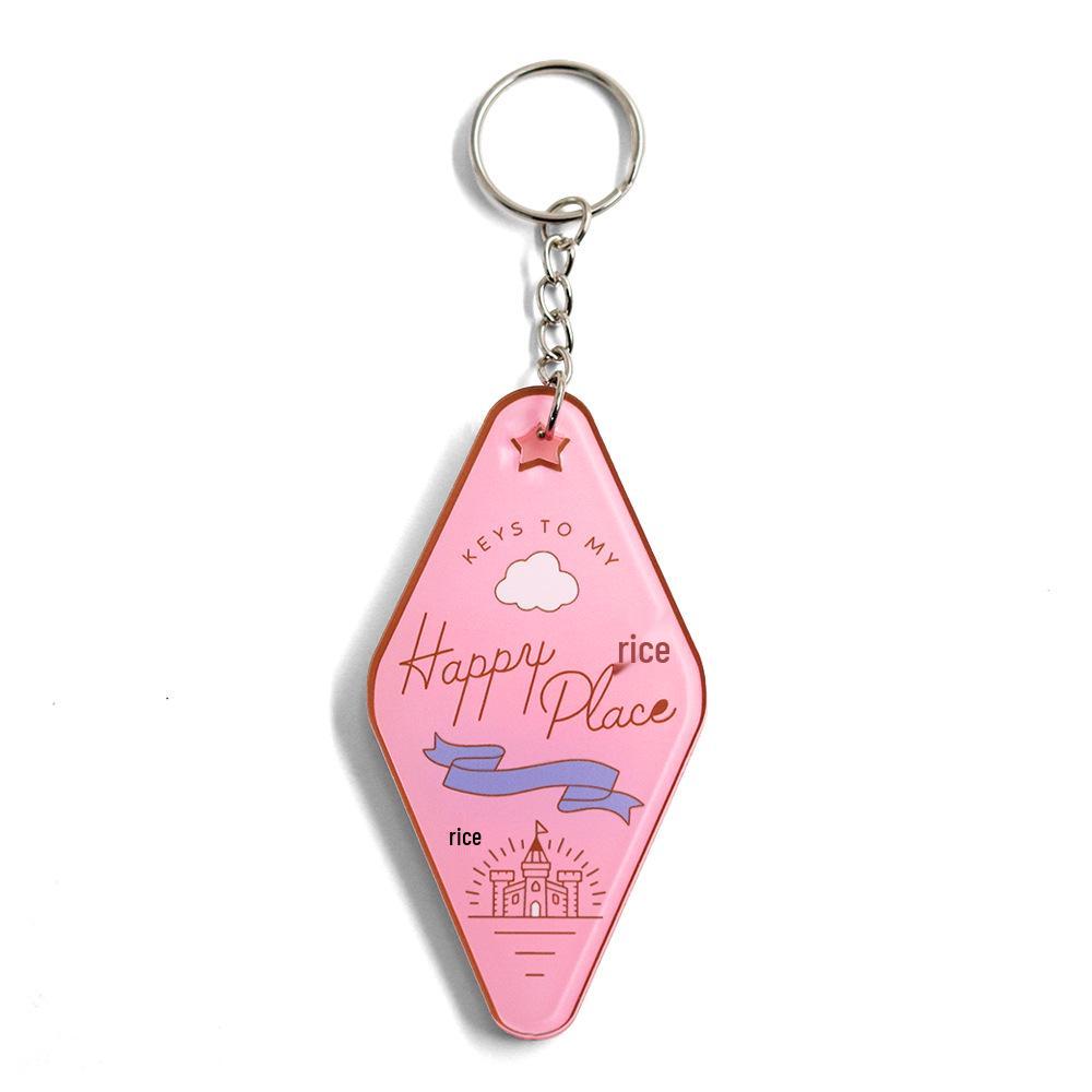 

My Happy Place Pink Castle Cloud Motel Keychain