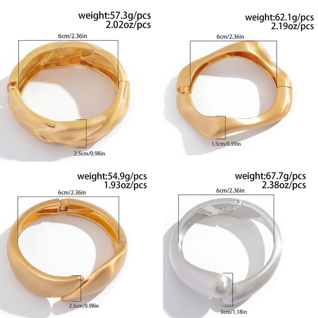 Ingemark Klassisch Vintage Matt Unregelmäßig Schwermetall Klobig Breit Manschette Armreifen Damen Punk Goldfarbe Frühling Armbänder Herren Schmuck