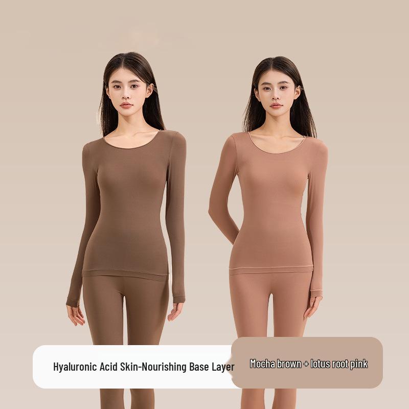 Skin-Beautifying Women's Warm Underwear Set with Hyaluronic Acid for Autumn and Winter