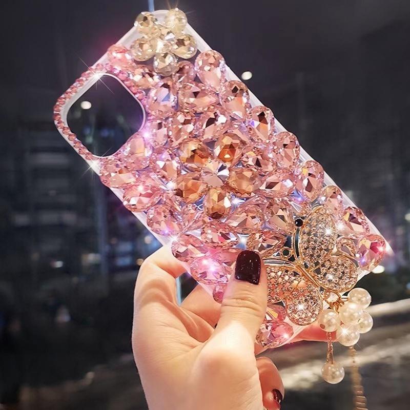 Luxury 3D Bling Rhinestone Crystal Flower Phone Case For Samsung Galaxy A17 A16 A15 A14 A13 A12 A07 A06 A05 A05S 4G 5G