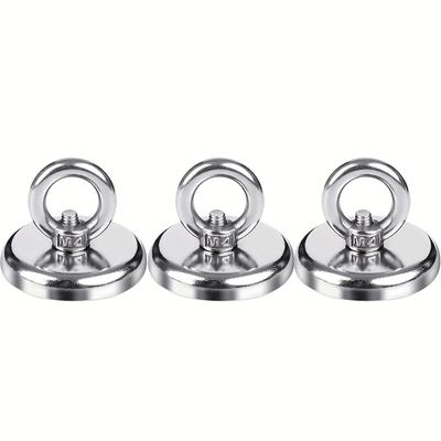 Neodymium Fishing Magnets, Permanent Rare Earth Magnets, 100 LBS (45 KG) Magnetic Hooks Heavy Duty with Countersunk Hole Eyebolt