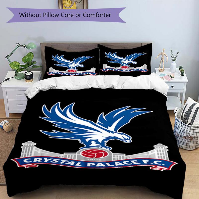 Crystal Fc Crest Printed Pattern Duvet Cover Set – Includes 1 Duvet Cover and 2 Matching Pillowcases Bedroom Decor Christmas Gifts