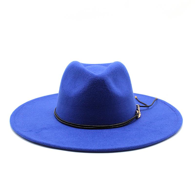 British Style Men And Women Jazz Woolen Hat Big Eave Hat Classic Top Hat