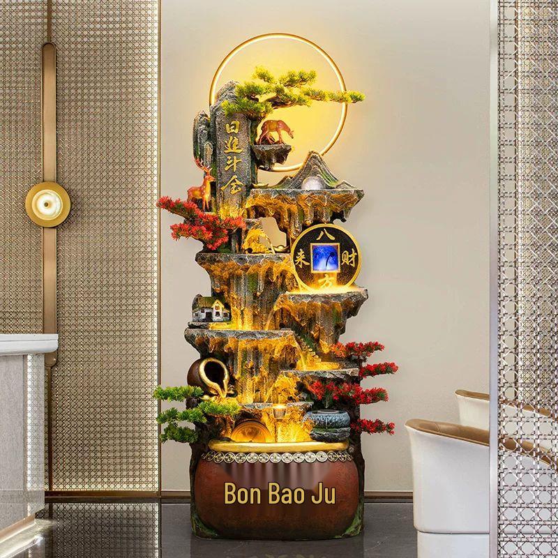 Feng Shui Rockery Flowing Water Fountain with Fish Tank