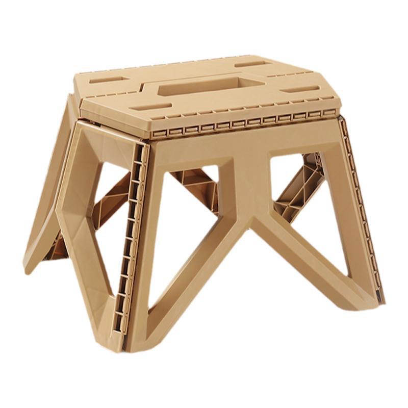 Compact Outdoor Folding Chair with Bucket Holder - Portable Stool for Camping, Fishing, and Queuing