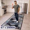 [7] CHAMELEON GRAU 67 x 250cm Rutschfester Teppich D6951