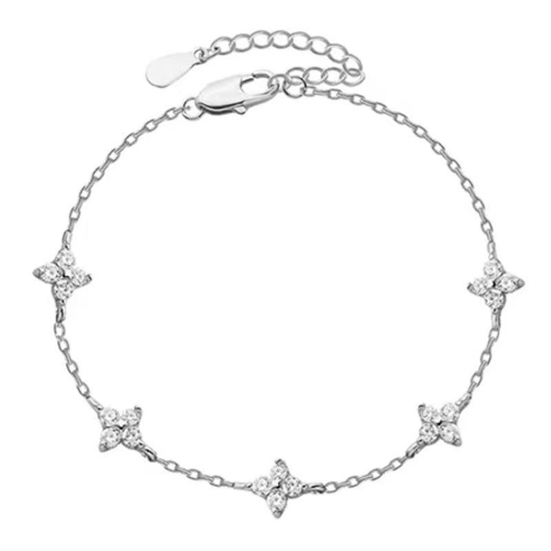 Fashion Four-leaf Flower Zircon Bracelet Women's New Light Luxury Niche Design Jewelry