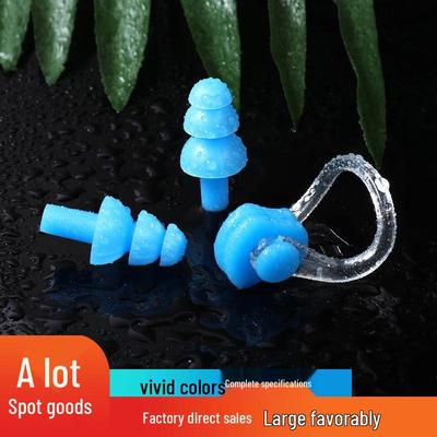 Unisex Silikon Schwimm-Ohrstöpsel & Anti-Erstickungs-Nasenklammer Set