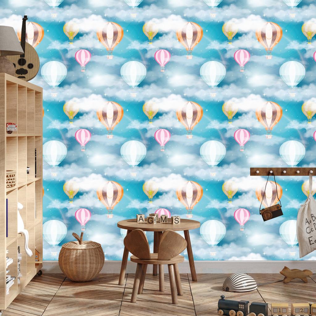 Balloons Clouds Wallpaper for Living Room and Bedroom 50x1000