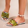 Women's Slipper Women's Summer Wear New Fashion Versatile Sequined Flat Peep-Toe Beach Sandals