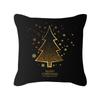 Pillow Peach Velvet Black Gold Christmas Pillow New Snowflake Letter Sofa Bedside Pillow Cover