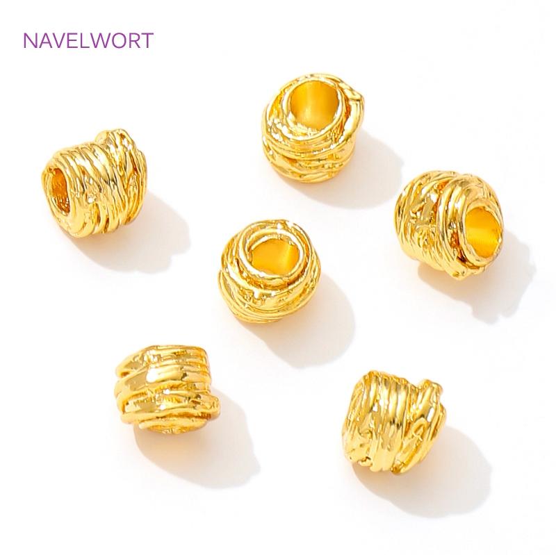 5mm*6mm Brass Spacer Beads 18K Gold Plated Irregular Beads Separator,Necklace Beads Findings,DIY Jewelry Making Accessories