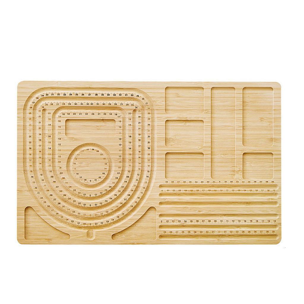 Wood Bead Board Bracelet Beading Organizer Jewelry Making Tray Workbench Size Measuring Plate Craft Tool Accessories