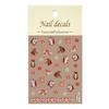 5D Embossed Cartoon Nail Art Stickers: Galloping Horse & Red Flower Wreath He1625