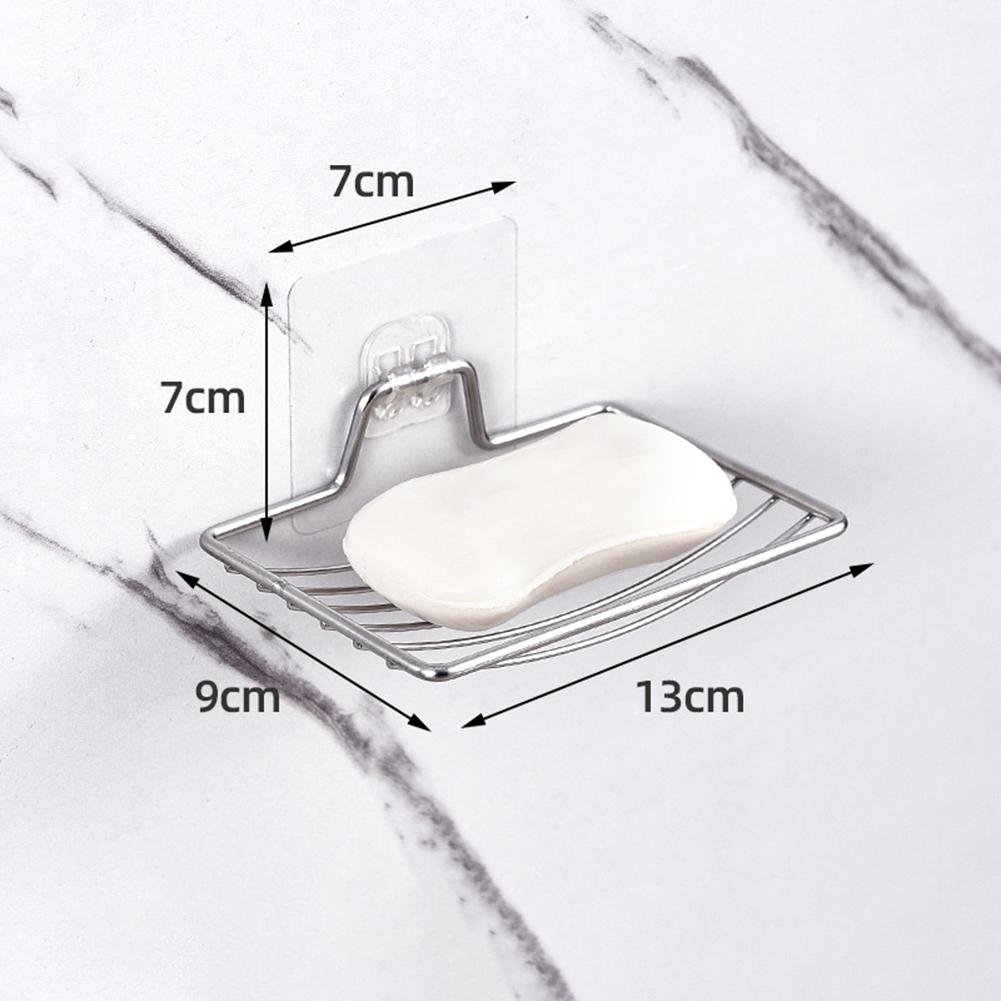 Soap Holder Wall-Mounted Stainless Steel Soap Dish Bathroom Toilet Organized  Storage Rack Draining Soap Dish Household Supplies