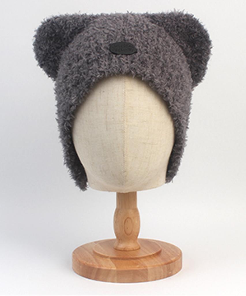 Yunibeosyeolkemiseuteuli Bear Ear Gray Earflap Hat