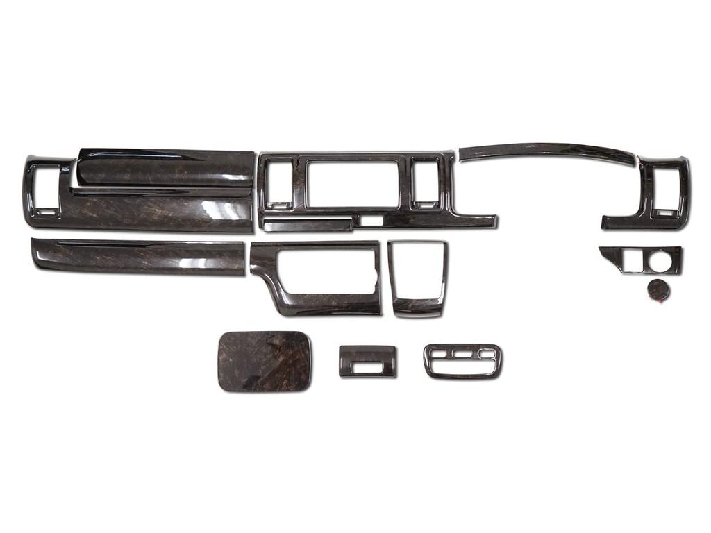 Dark Prime Interior Panels for Toyota Hiace 200 Series 7th Standard with Black Mahogany Wood Grain TRISTAR'S (14 Panels) (4th, 5th, 6th, Generation,