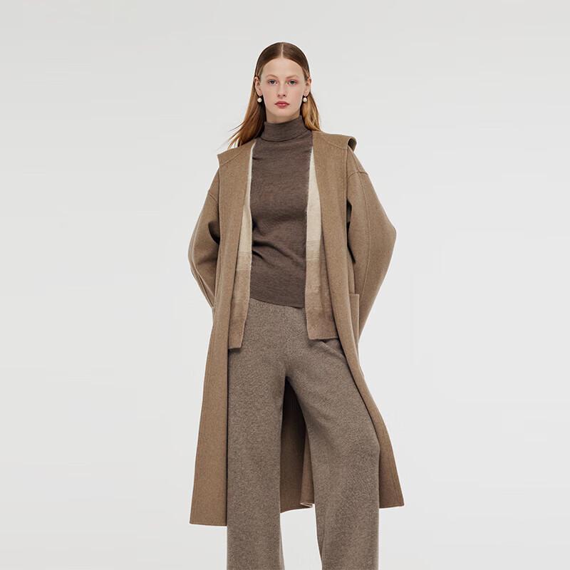 GOELIA Unisex Hooded Double-Faced Cashmere Wool Coat