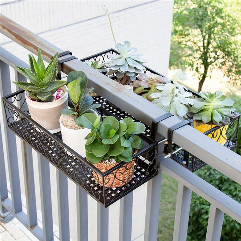 For Garden Balcony Corridor Suitable Plant Rack Flower Pot Rack Plant Storage Railing Home Storage Rack