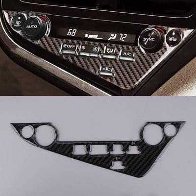 Real Carbon Fiber Centre Console Button Sticker Panel Cover Trim Frame Decor Fit for Toyota Camry 2018