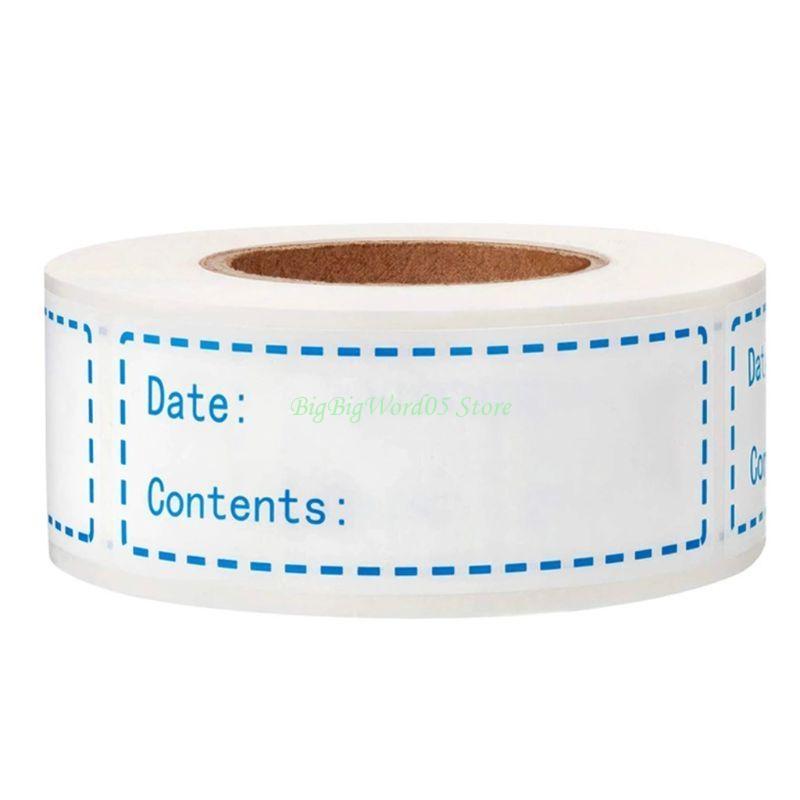 

24TE 150pcs/roll Kitchen Sticker Refrigerator Freezer Storage Date Content Label синий