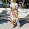 Printed Fashionable Casual Pants Set Women's Hipster Street Style