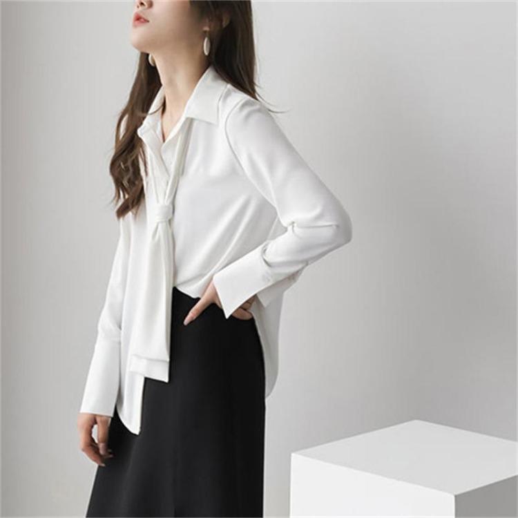 Blusa Mujer Moda Verano Elegante Blusa Femenina Manga Larga Top Chic Blanco