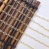 2.5*6mm 14K Gold Plated Chain Embossed Thin Cuban Chain For DIY Bracelet Necklace Jewelry Making Material