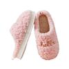 Hello embroidered plush cotton slippers indoor thickened warm cotton mop non-slip home slippers winter