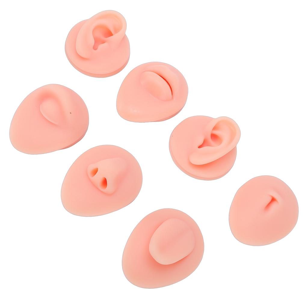 7pcs Silicone Body Parts Tongue Mouth Nose Eye Navel Ear Model Soft Practice Body Parts Kit