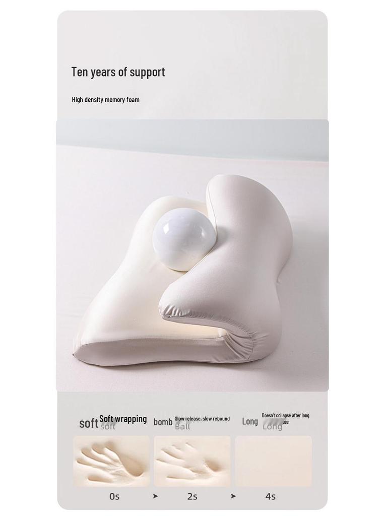 Seamless Deep Sleep Neck Pillow - Zero Pressure, Slow Rebound, Side Sleeper, Cervical Support, Washable.